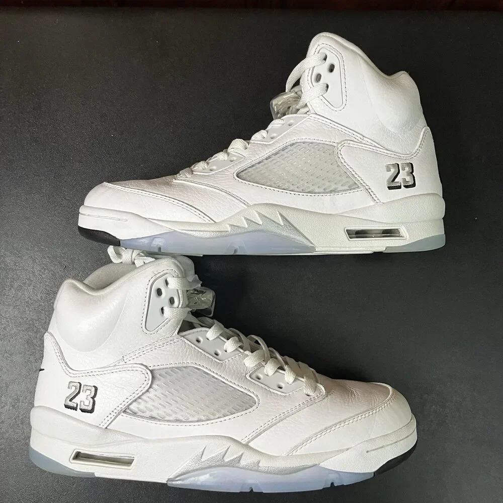 Jordan 5 White Metallic All White Silver 2026 Release Size 10 Men (HQ7978-103)